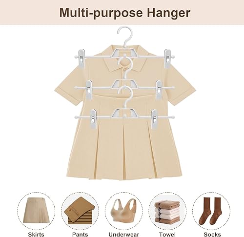 Miniatura 5 de Plastic Pants Hangers with Clips for Women 30 Pack – POZEAN Pant Hanger with 360 Rotating & Adjustable Clips for Skirt, Shorts, Jeans, Kids