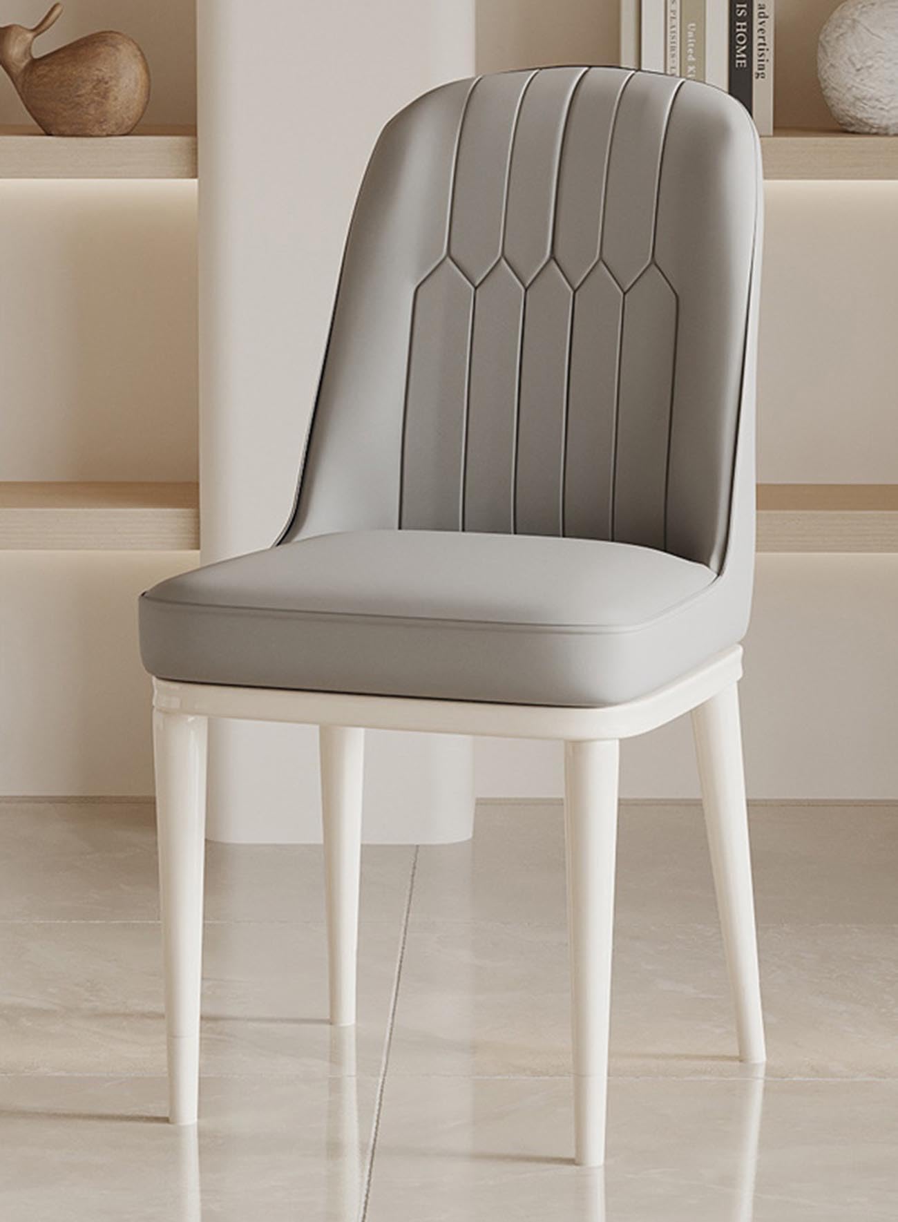 Chaise de salle à manger en simili cuir et métal | Lot de 2 sièges modernes rembourrés