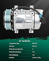 Vista 8 de Compresor de aire acondicionado SCITOO compatible con Cosechadora Internacional para 4200 6.0L 2002-2006, Compresor de aire acondicionado compatible