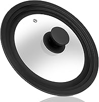 Vista 1 de Tapa universal para ollas, sartenes y sartenes. Tapa de vidrio templado con borde de silicona resistente al calor que se adapta a utensilios