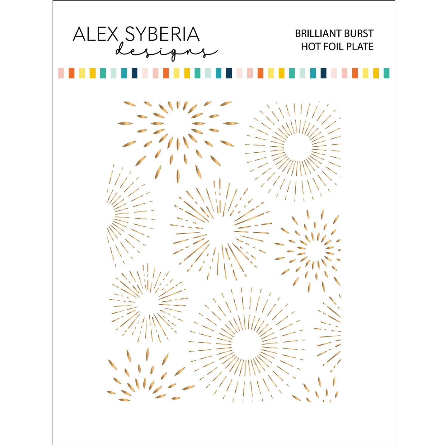 Alex Syberia Designs Brilliant Burst Hot Foil Plate, White