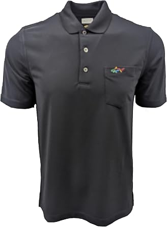 Greg Norman Mens Pique Shark Pocket Polo Shirt