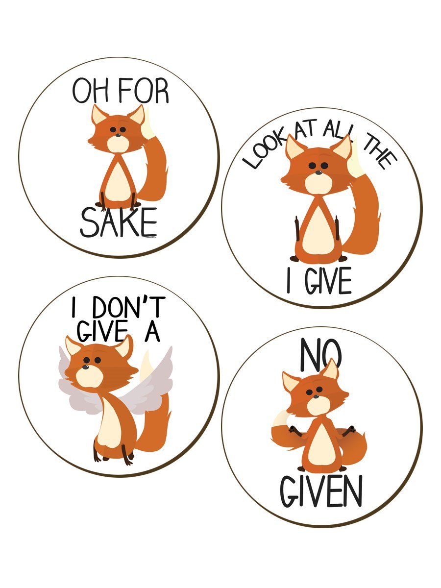 For Fox Sake 4 Piece Set Coaster 9.5x9.5cm