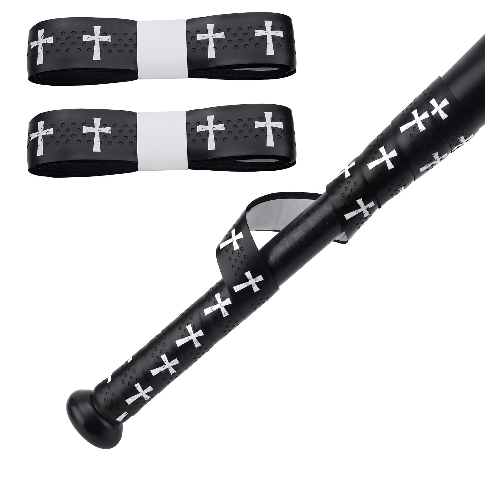 lasuroa 2pz Nastro Mazza Baseball, Nastro Antiscivolo Pretagliato per Softball Adesiva Mazza da Cricket Cristiana per Sport Baseball Ricambio Accessori