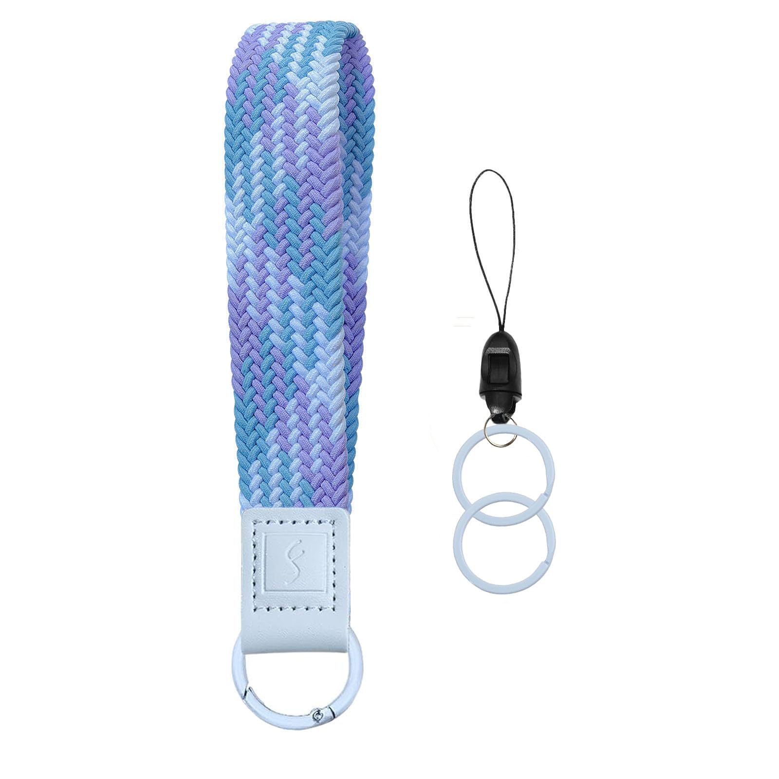 Fishent Stretchy Key Chain, Cute Keychain Wristlet, Upgraded Woven Wrist Lanyard for Keys, Key Chains for Women Men Car Keys ID Badges Card Wallet