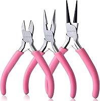 Vista 13 de Alicates de punta plana de 7.5 pulgadas de largo, mandíbula dentada, alicates de punta de pato, suministros para fabricación de joyas, pesca