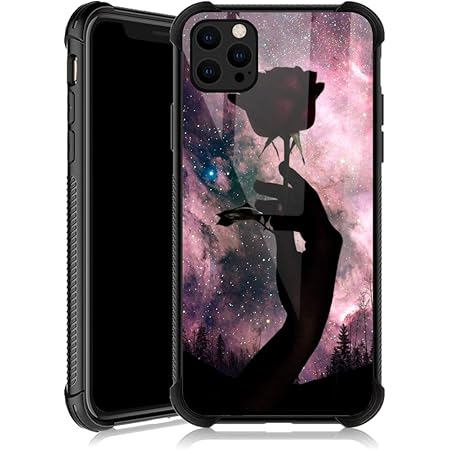 Amazon Com Iphone 11 Case Black Rose Moon Iphone 11 Cases For Girls Tempered Glass Back Cover Anti Scratch Reinforced Corners Soft Tpu Bumper Shockproof Case For Iphone 11 Pink Nebula Delicate And Charming