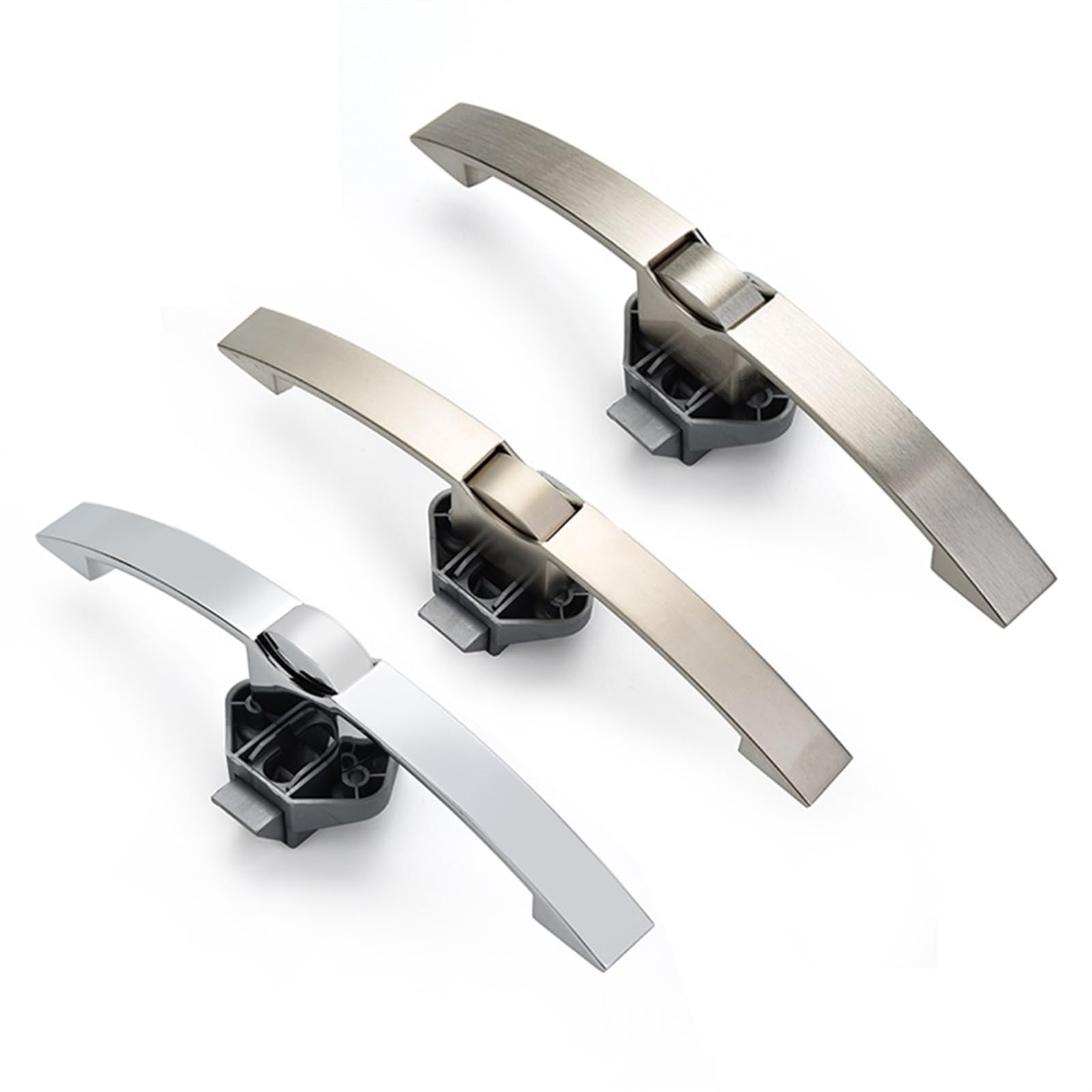 Camper Auto Push-Lock mit Griff RV Caravan Boot Wohnmobil Schrank Schublade Riegel Knopf Schlösser for Möbel Griff Hardware 1 Stücke(Bright Chrome 128mm)