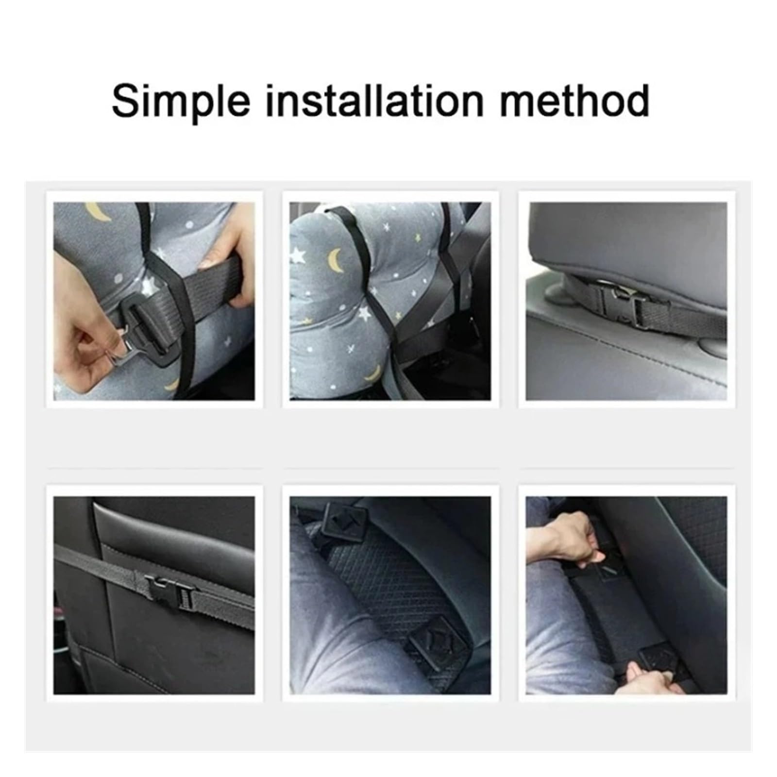 Cuscino di sicurezza per auto per animali domestici, rimovibile, lavabile, per quattro stagioni, universale, per esterni, viaggi, per interni (quadrato grigio scuro)