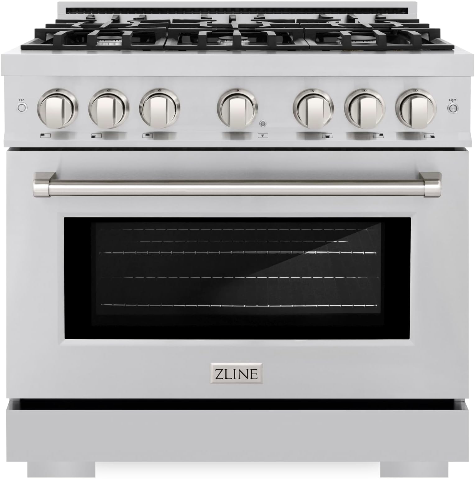- ZLINE 36 in. 5.2 cu. ft. Select Dual Fuel Range with 6 Burner Gas Cooktop and Electric Convection Oven in Stainless Steel (HDR36)