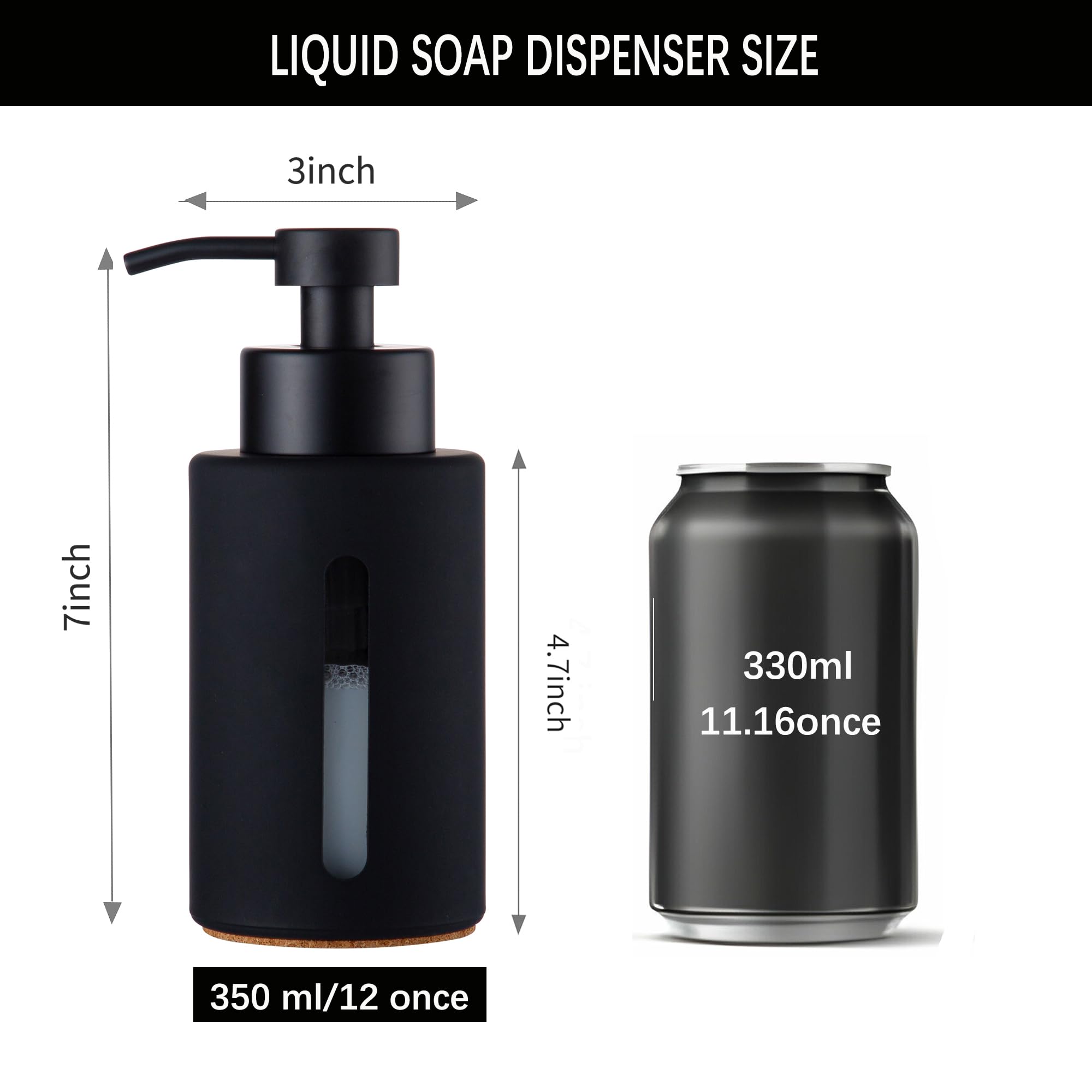 Enra Glass Soap Dispenser with Matte Stainless Steel Pump - Image 3