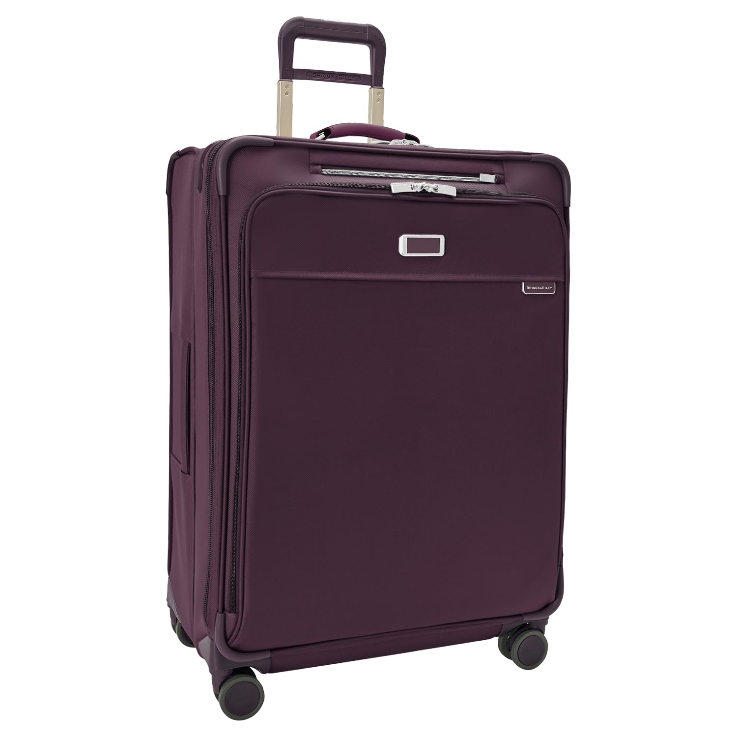 Briggs &amp; Riley 29" Large Expandable Spinner - Checked Luggage for Travel, Suitcases with Wheels, Softside Rolling Bag for Men &amp; Women, Self-Repairing Zipper - Baseline Collection, Plum