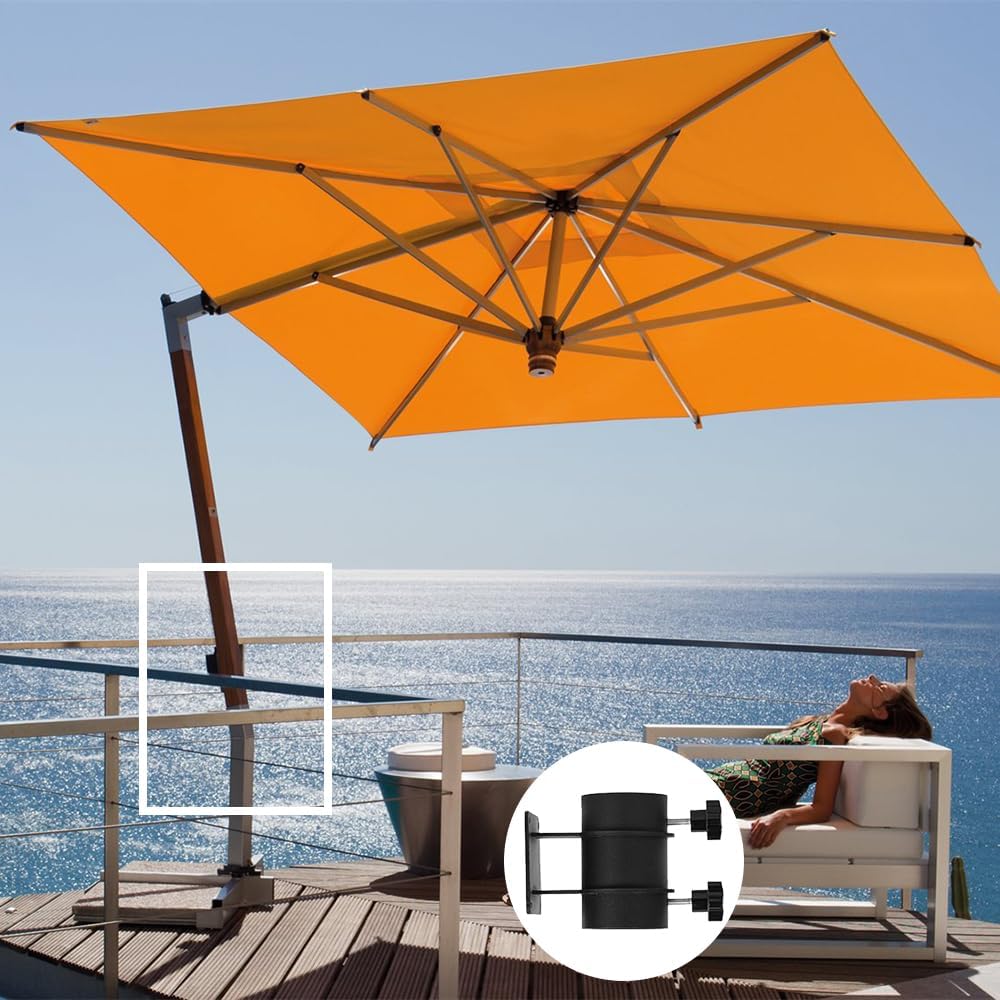 10PCS Heavy Duty Patio Umbrella Holder, Umbrella Stand Parts Replacement Kit with 3 Size Parasol Hole Ring Cover, Wall Mount Parasol Stand Accessories for Balcony Decks Backyard Space Saving