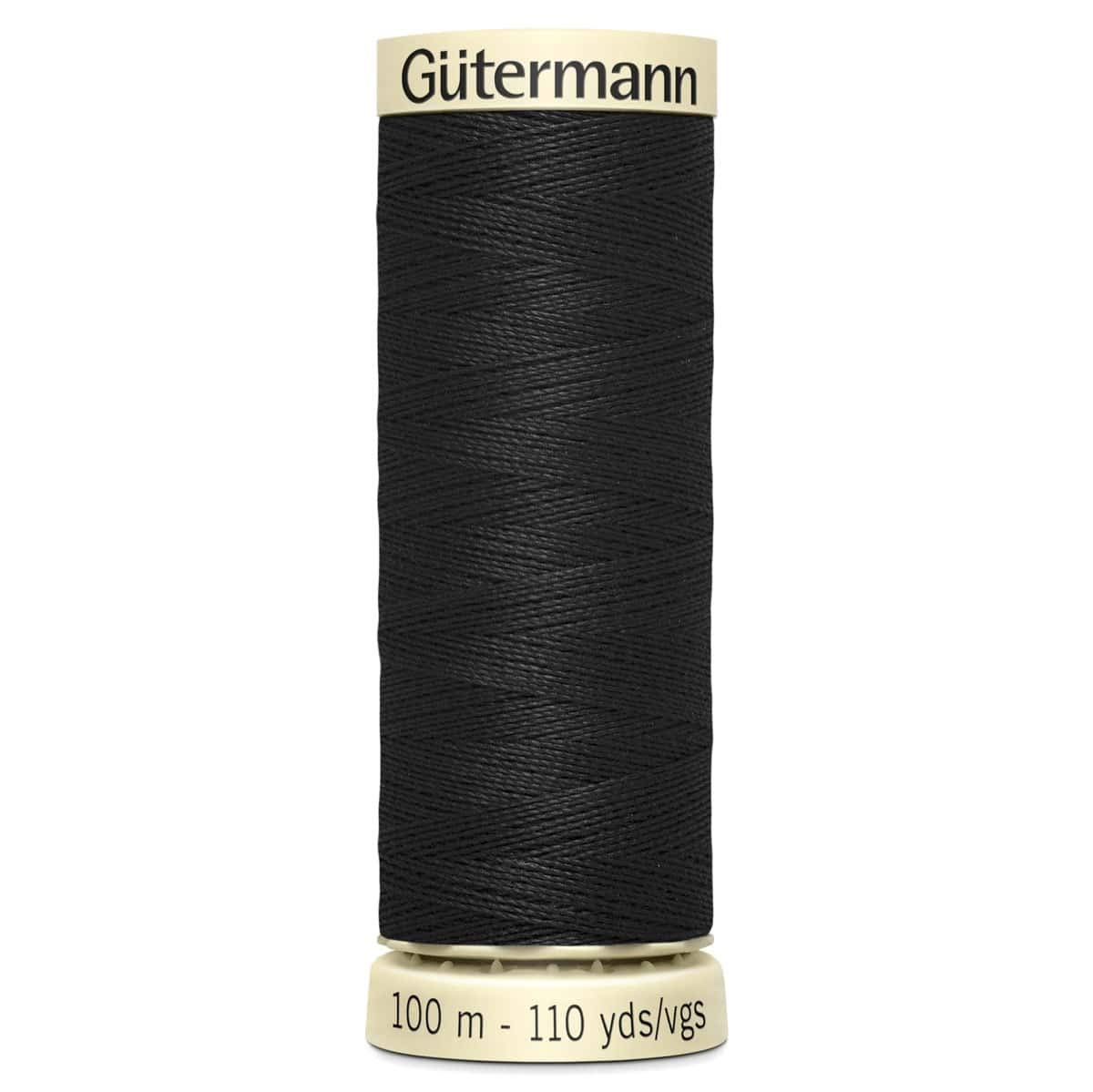 Gutermann Sew-All General Purpose Polyester Thread for Hand or Machine Sewing, Embroidery and Stitching - Colour BLK - 2 x 100m Spools
