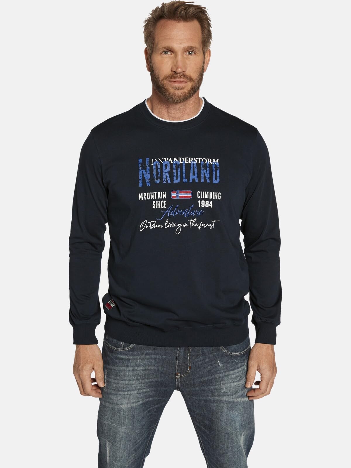 Jan Vanderstorm Herren Doppelpack Sweatshirt Botu | 2er-Pack | rundhals | reine Baumwolle | große Größen L-7XL