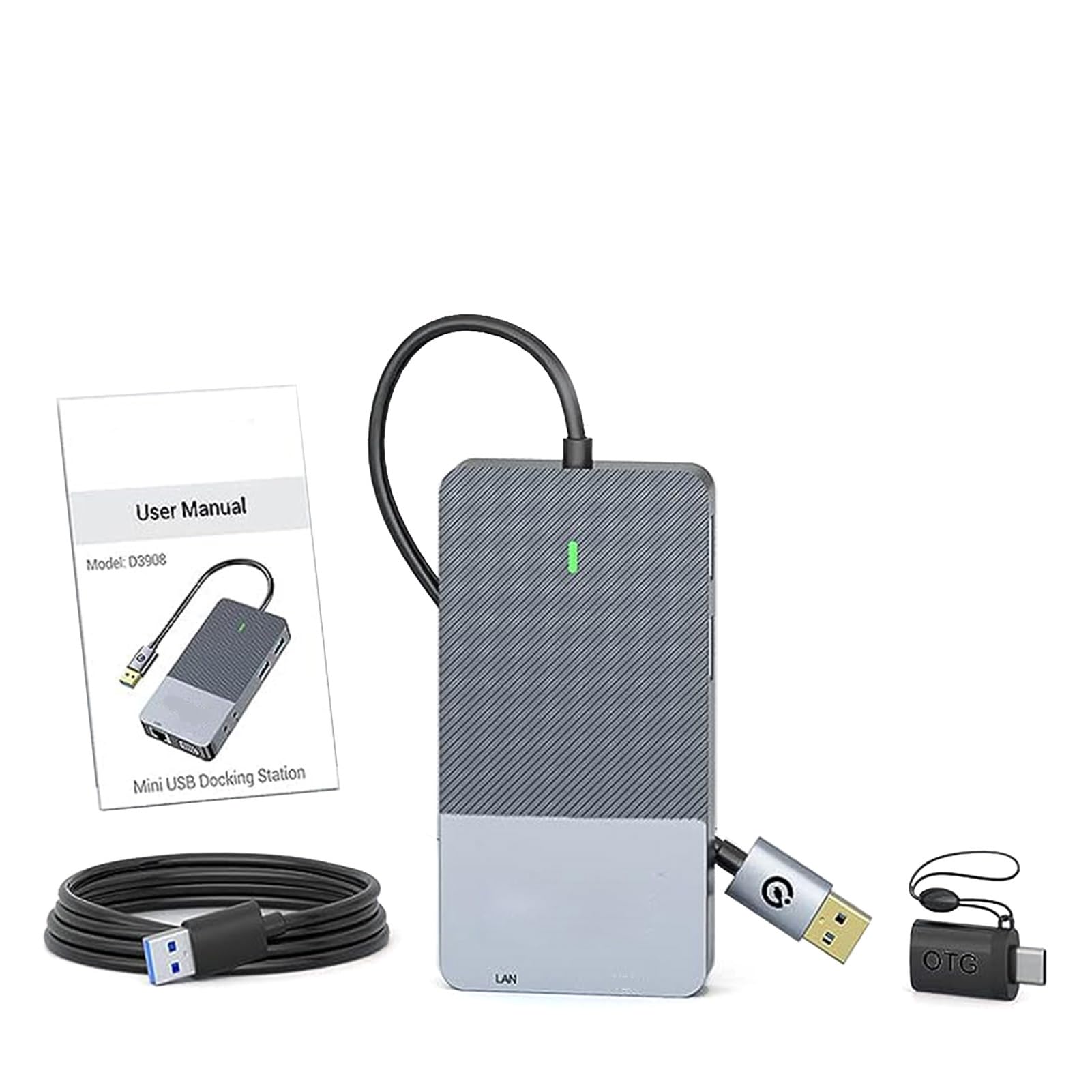 Cocoarm Hub USB C 11 in 1 Docking Station Multiporta in Alluminio Display Triplo con 2 HD VGA LAN USB 3.0 TF per Laptop Home Office Workstation