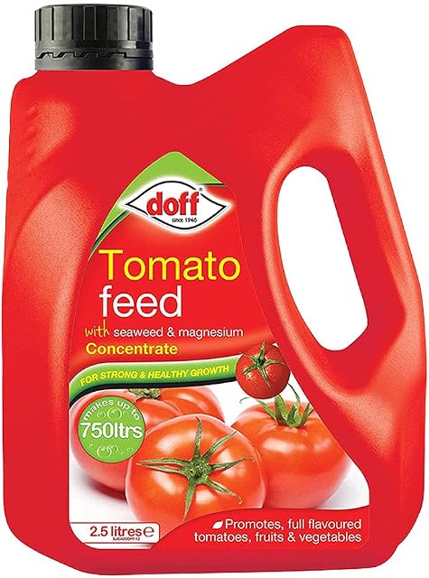 Doff Tomato Pour and Feed for Growing Tomatoes, Fruits and Other Vegetables | Fertiliser High Potash with Seaweed and Magnesium | for Indoor and Outdoor Planting (2.5 Liter, Tomato Feed)