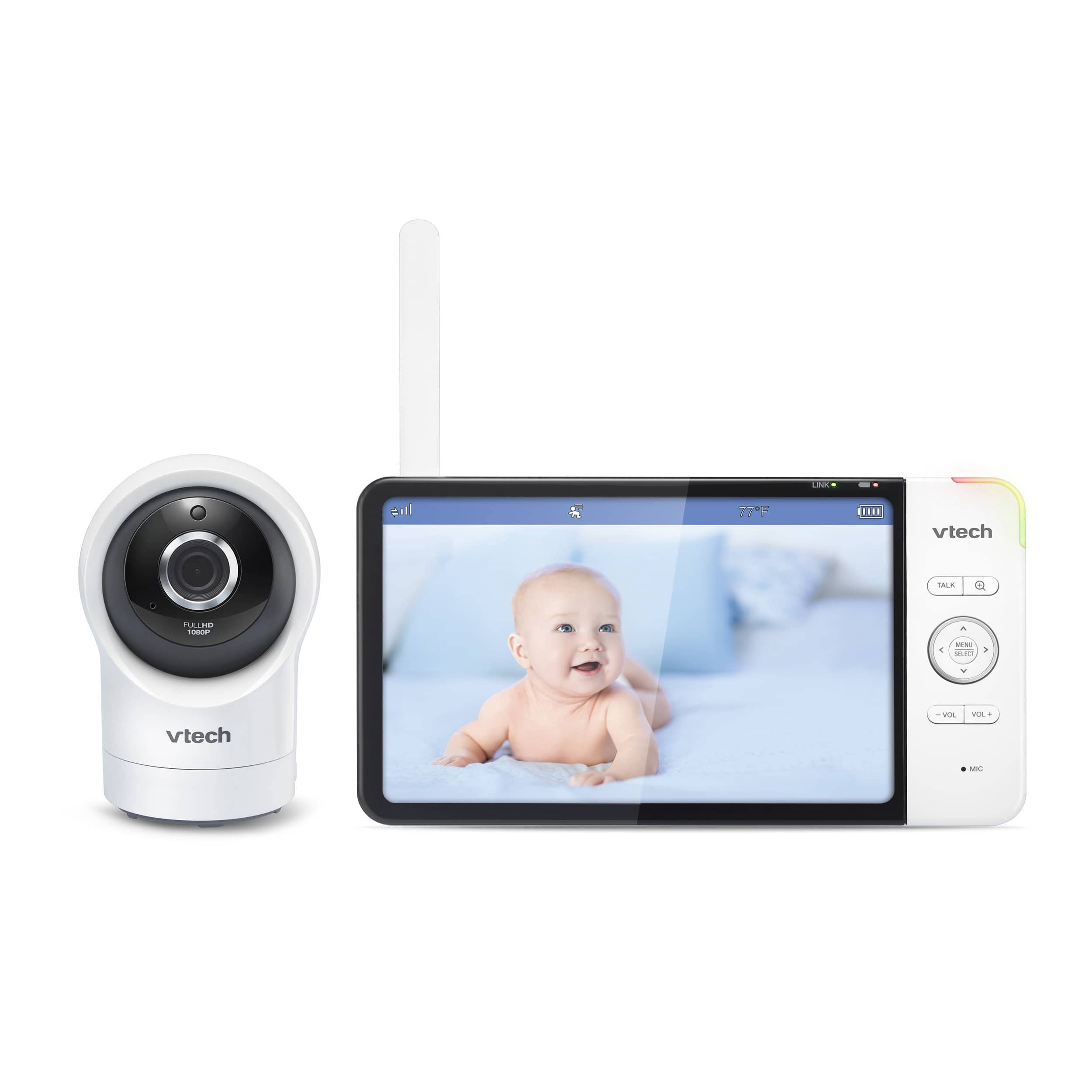 Vtech moniteur numérique WiFi pour bébé 7 pouces : vision nocturne infrarouge haute précision