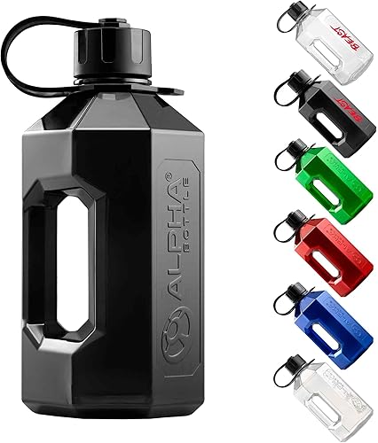Alpha Bottle XXL - Botella de agua de 81.2 fl oz, sin BPA (negro ahumado)