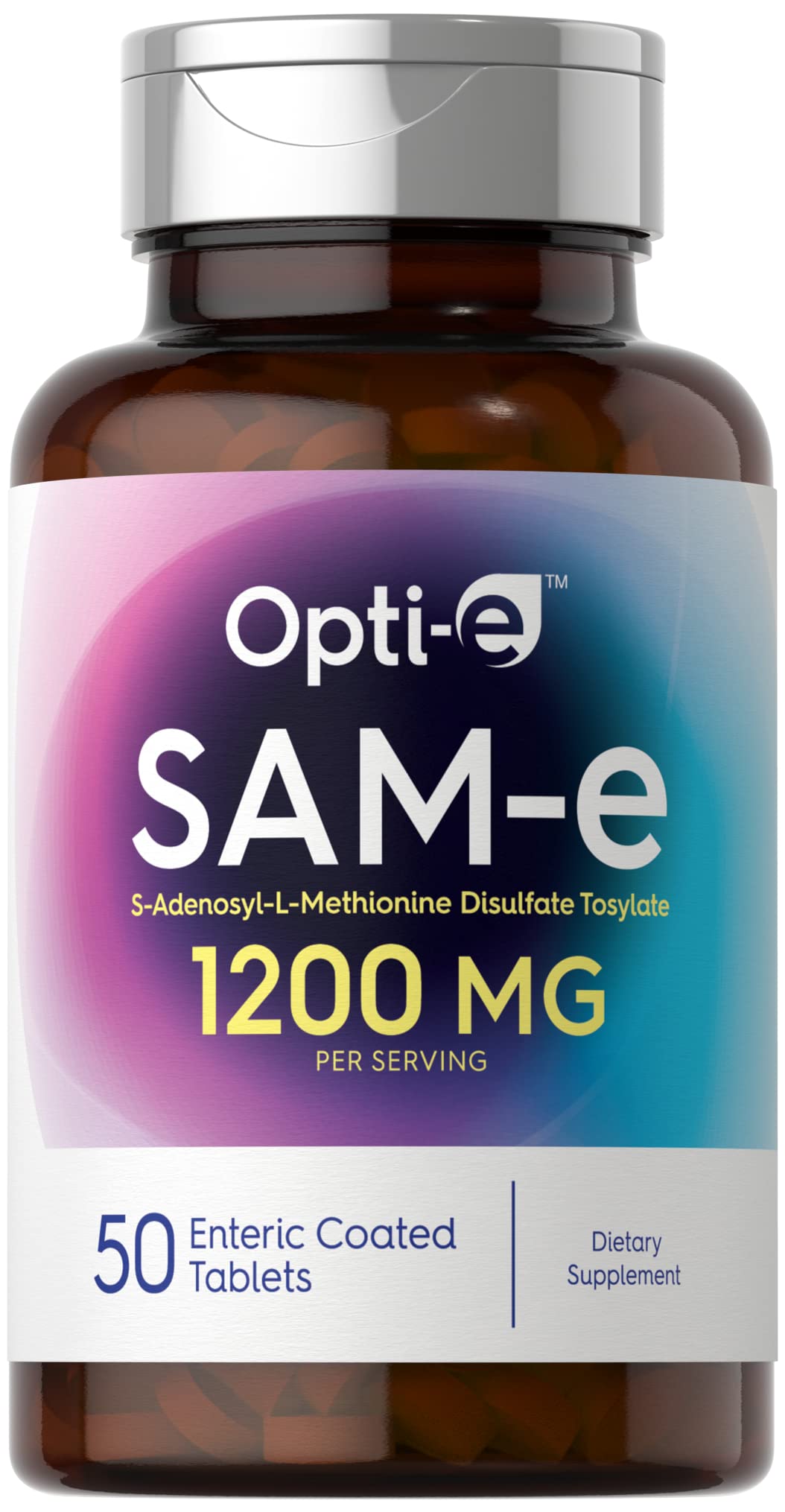 Carlyle SAM-e 1200mg | 50 Vegetarian Tablets | S-Adenosyl-Methionine Supplement | Non-GMO & Gluten Free | by Opti-e