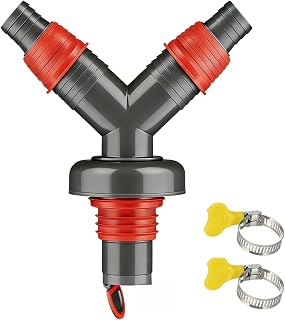 Y Shaped 3 Way Hose Connector, Washer Drain Adapter with Anti Backflow | Double outlet washing machine drain connector fits 35-45mm floor drains and 40/50mm PVC pipes with secure backflow prevention
