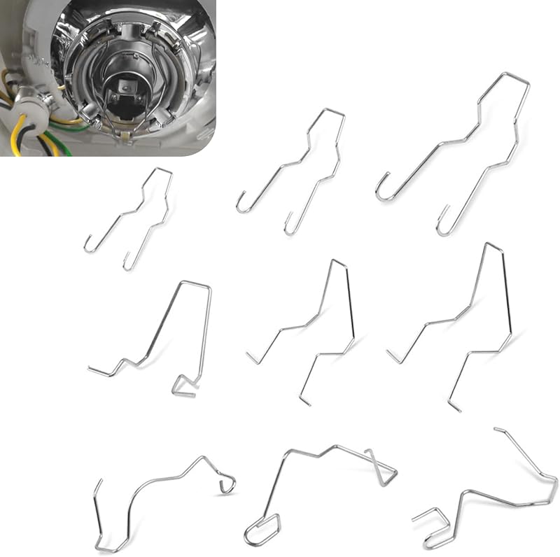 Kit de Presilhas de Retenção para Lâmpadas Bawkars H1 H3 H4 H7 – 9 unidades