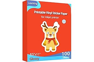 Lzerking Printable Vinyl Sticker Paper, Create Your Own Vinyl Stickers with Your Inkjet Printer