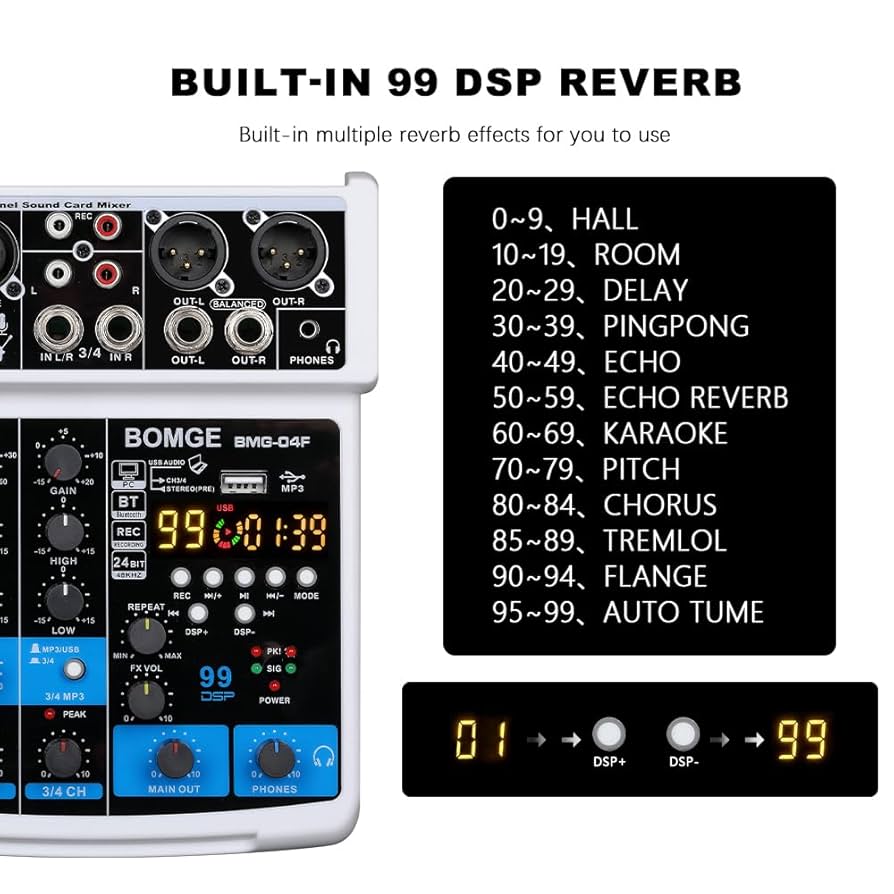 DJミキサー4チャンネルUSBインターフェース　サウンドコントローラー Amazon | オーディオミキサー、USBオーディオインターフェースを