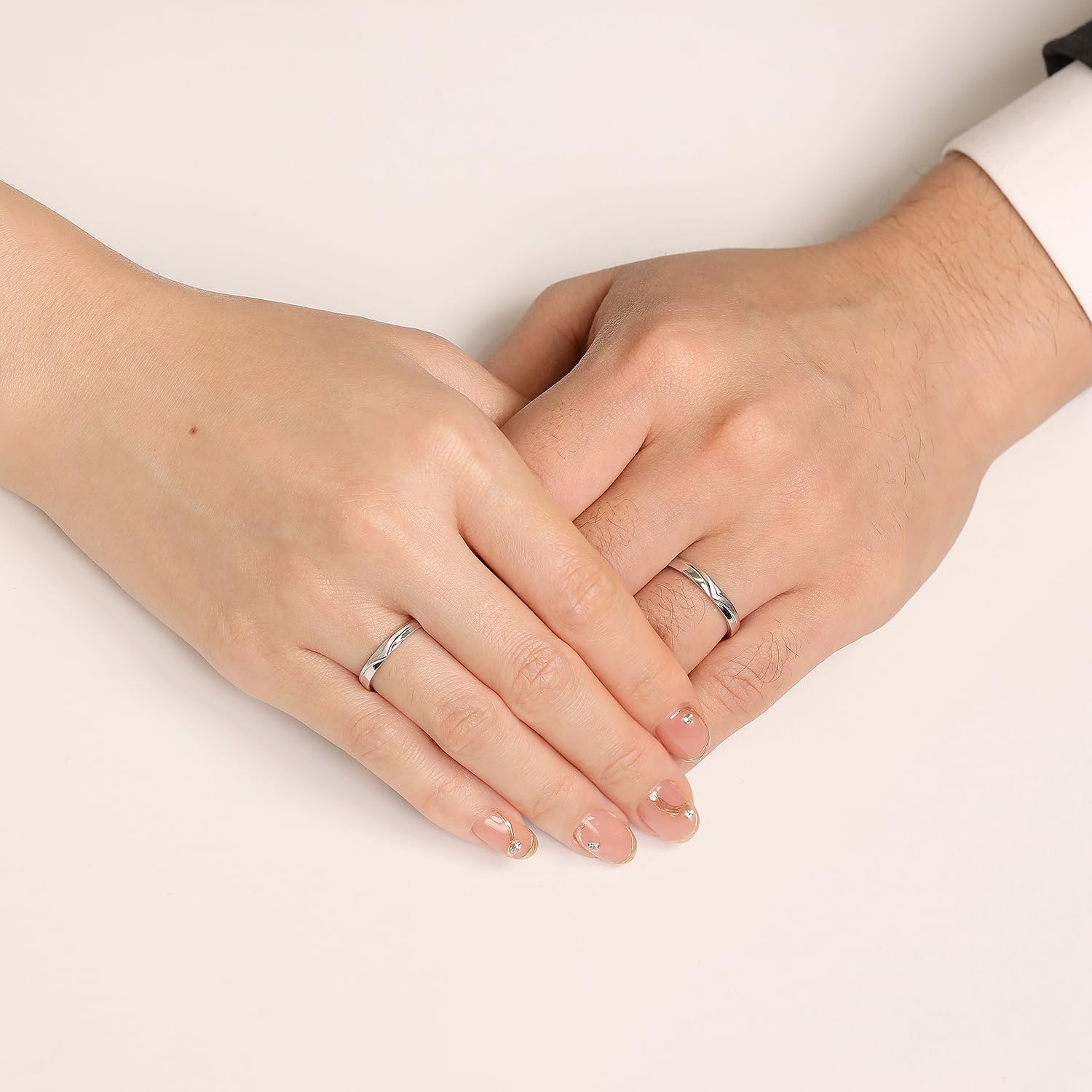 Meissa Anillos Plata de ley 925 Pareja Alianzas Compromiso Boda para Promesa de amor eterno Diseño de Montañas Adjustable Anillo Plata Pareja Novios Regalo de San Valentín (Juego de dos anillos)