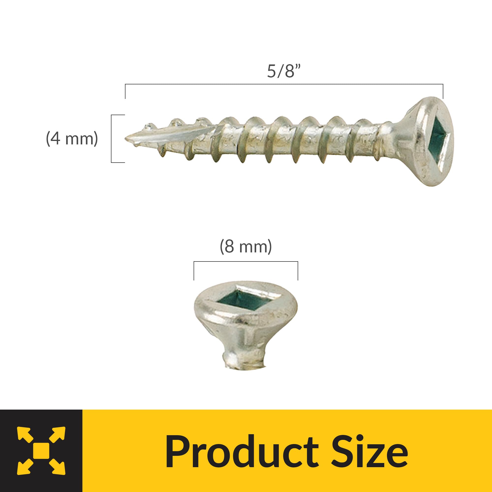 Brixwell SRW214592601 Zip R Screw, Flat Countersunk Head with Square Drive Pack of 1000