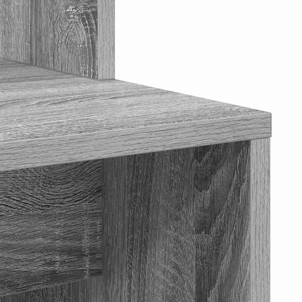 Scrivania Grigio Sonoma con Scaffali in Legno Ingegnerizzato | Ideale per studio o soggiorno, ottimizza lo spazio grazie agli scaffali integrati e alla superficie opaca.