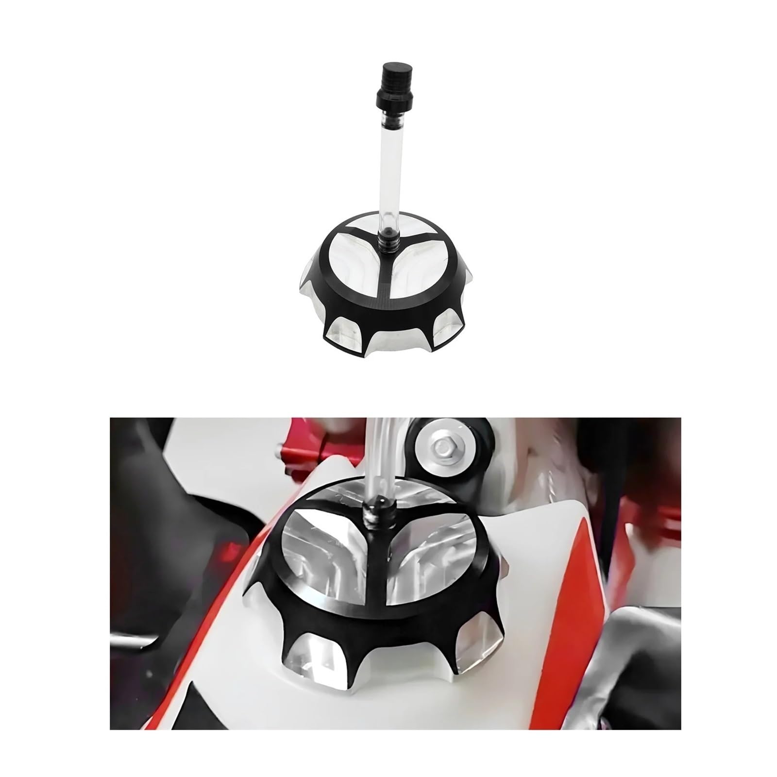 Válvula Tapa Tanque Motocicleta Accesorios para Motocicletas, Tapa De Tanque Gasolina Y Combustible con Manguera para ATV, Motocross, Ventilación(Green)