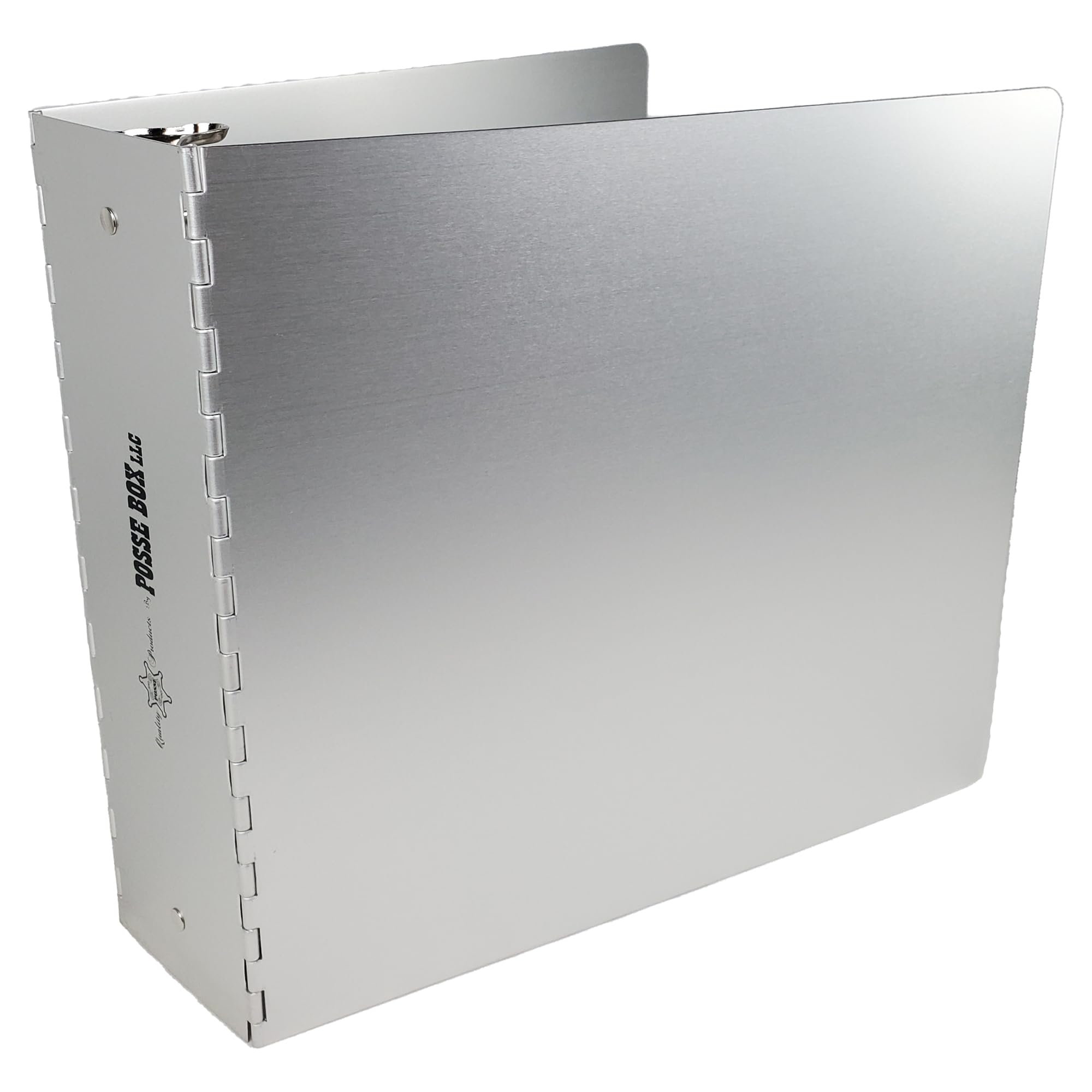 Posse Box - 3-Ring 3" Binder RD-30 · Anodized Aluminum Silver · 11-5/8" x 12-1/8" x 3-3/8" · Storage Organizer