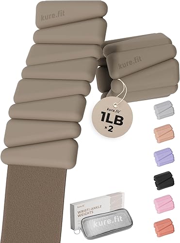 Miniatura 24 de Peso para Pilates | Pesas ajustables para muñeca y tobillo para mujeres | Brazaletes con peso | 1 libra/ 2 libras cada una (Juego de 2)