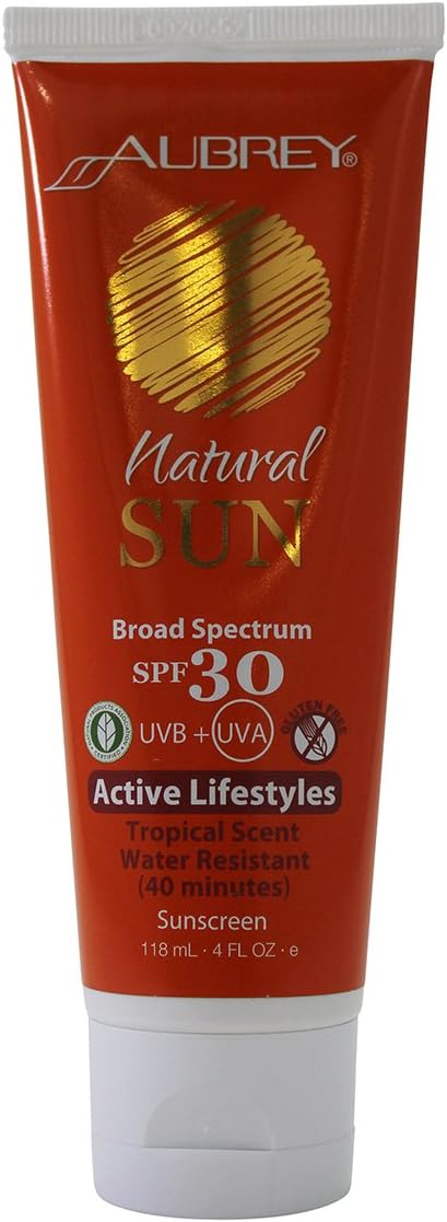Aubrey Natural Sun Active SPF 30 Sunscreen Tropical Scent - 4 fl oz
