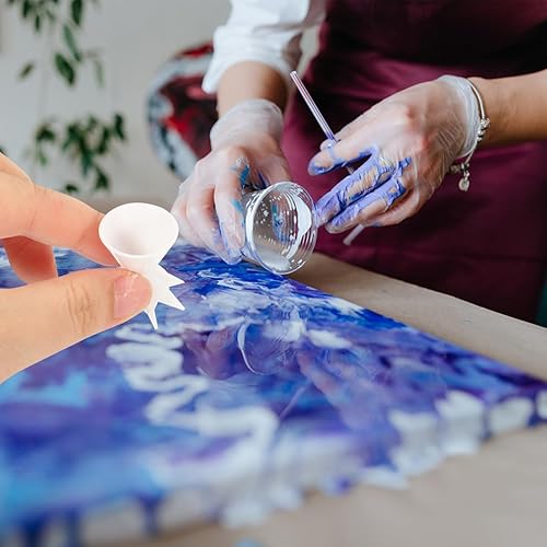 Miniatura 6 de COHEALI Pintura para verter acrílica, 3 tazas de silicona, tazas de pintura, tazas de vertido, tazas reutilizables para pintura vertida, fluido,