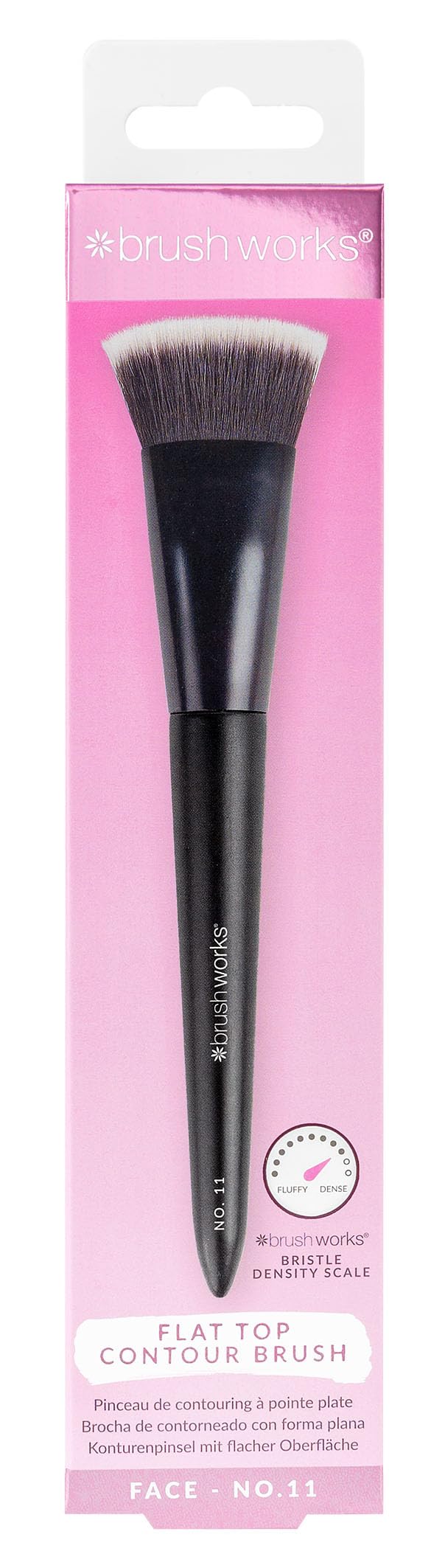 Brushworks No.11 Flat Top Contour Brush – Professional Design for Sculpting & Defining, Dense Makeup Brush for Cream & Liquid Contouring, Vegan & Cruelty-Free