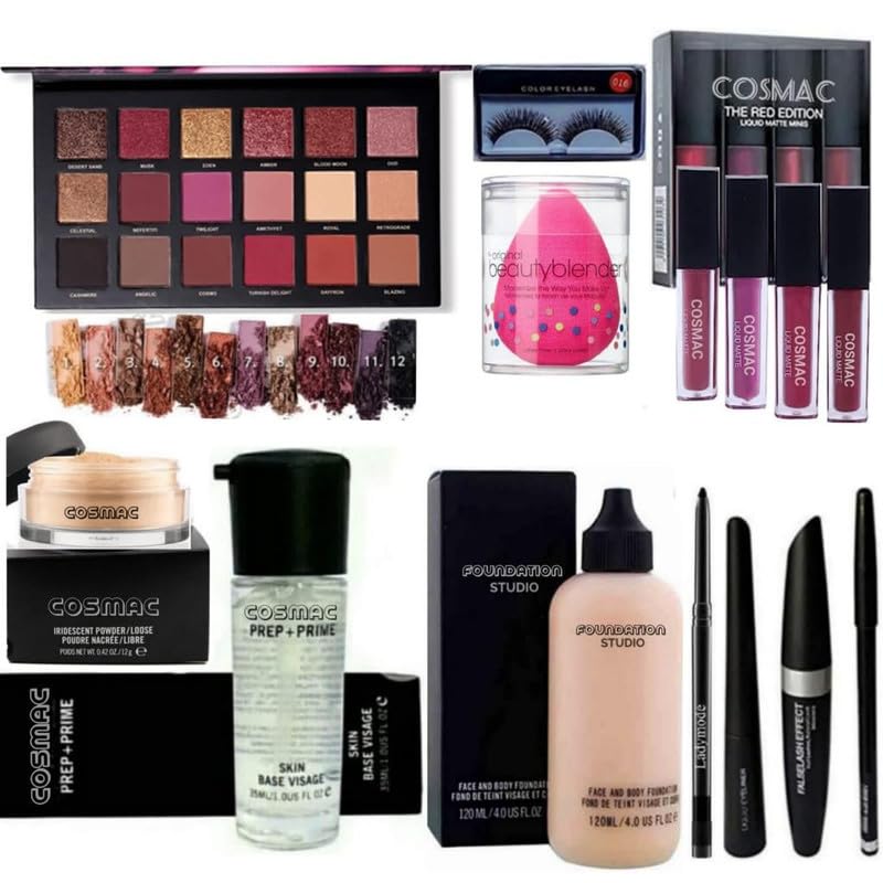 Cosmac Professional Beauty Ultimate Combo |Unveil Your Flawless Charm with Cosmac beauty combo Pack of 11| (FOR ALL SKIN TONE)