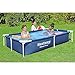 Bestway Steel Pro 87 Inch x 59 Inch x 17 Inch Rectangular Metal Frame Above Ground Outdoor Backyard Swimming Pool, Blue (Pool Only)