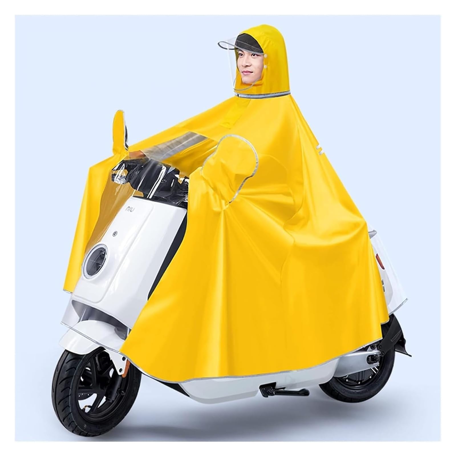 peleryna na skuter mobilny， Poncho przeciwdeszczowe z kapturem kolarstwo wiatroszczelne płaszcz przeciwdeszczowy na rower elektryczny motocykl skuter mobilny Poncho przeciwdeszczowe(Yellow,5XL single
