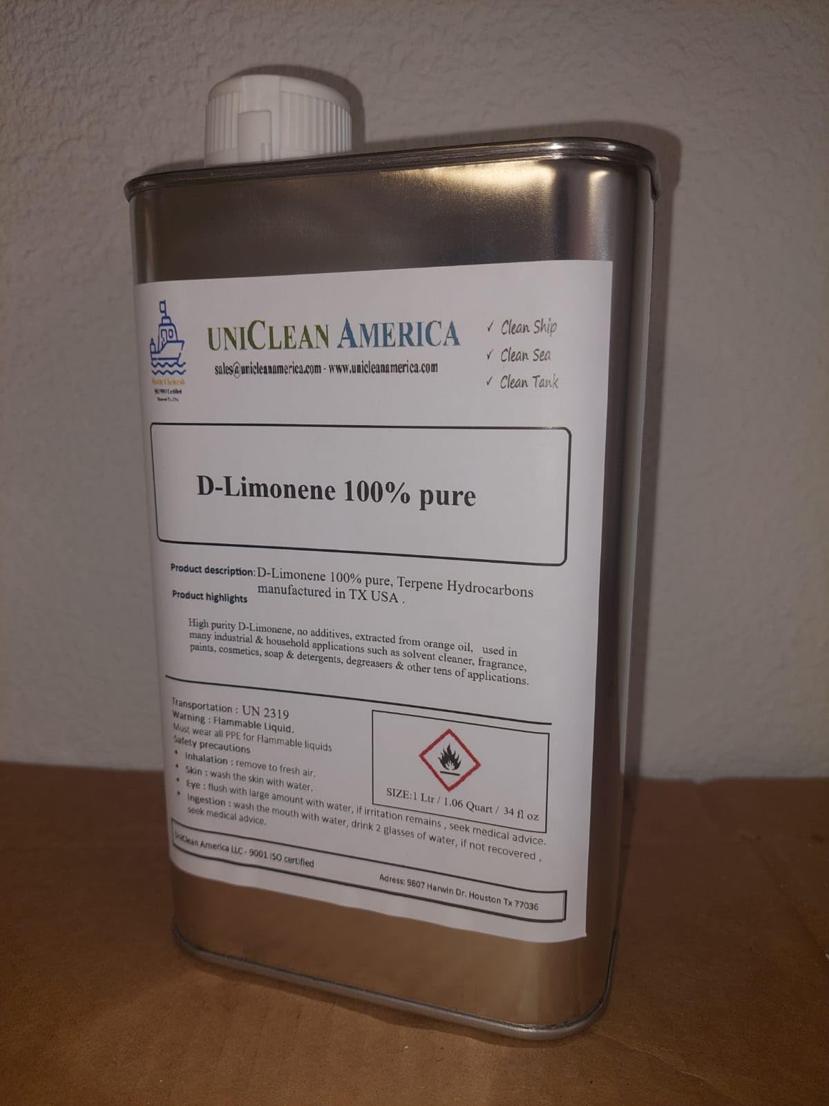 D - Limonene 100% Pure- High Purity D limonene Solvent - Made in USA - 2 Liter / 67 fl oz