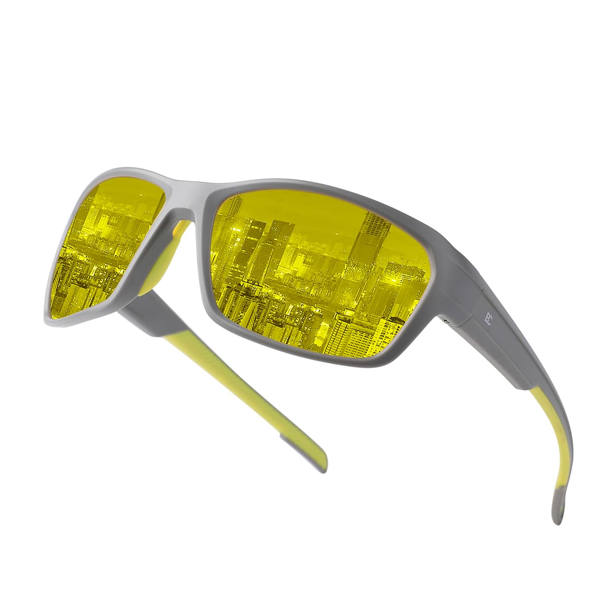 Occhiali da guida notturna per uomo: TR90 antiriflesso HD visione notturna occhiali da guida gialli colorati per la corsa