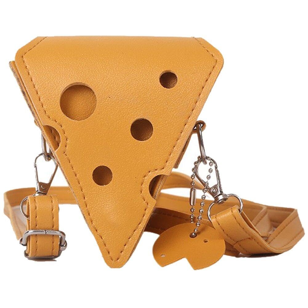 Hrippy Women's Triangle Bag Triangle Cheese Shaped Mini Pu Leather Bags Cute Earphone Lipstick Purses Handbags Crossbody Shoulder Bag