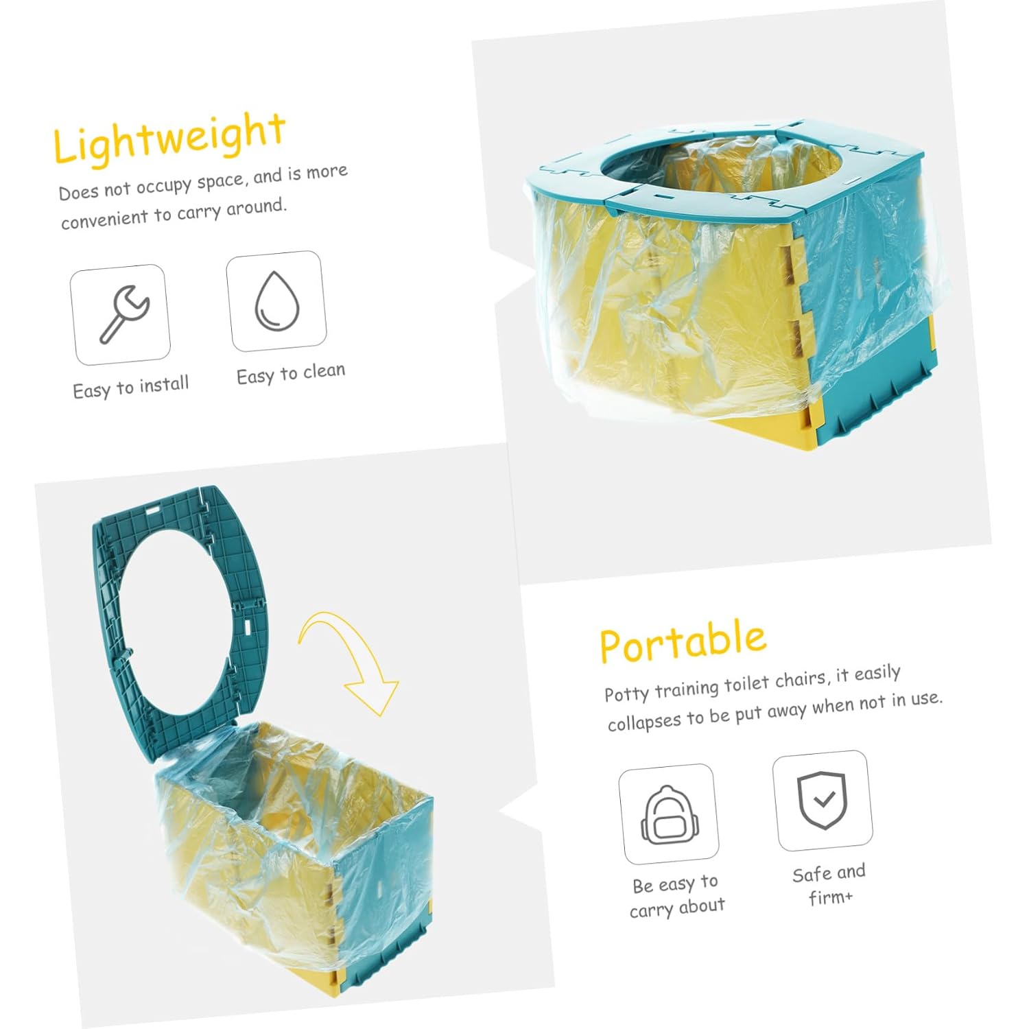 Portable Folding Potty Seat Lightweight Travel Training Toilet for Car Use Easy to Assemble and Disassemble Comfortable Plastic Design for Boys