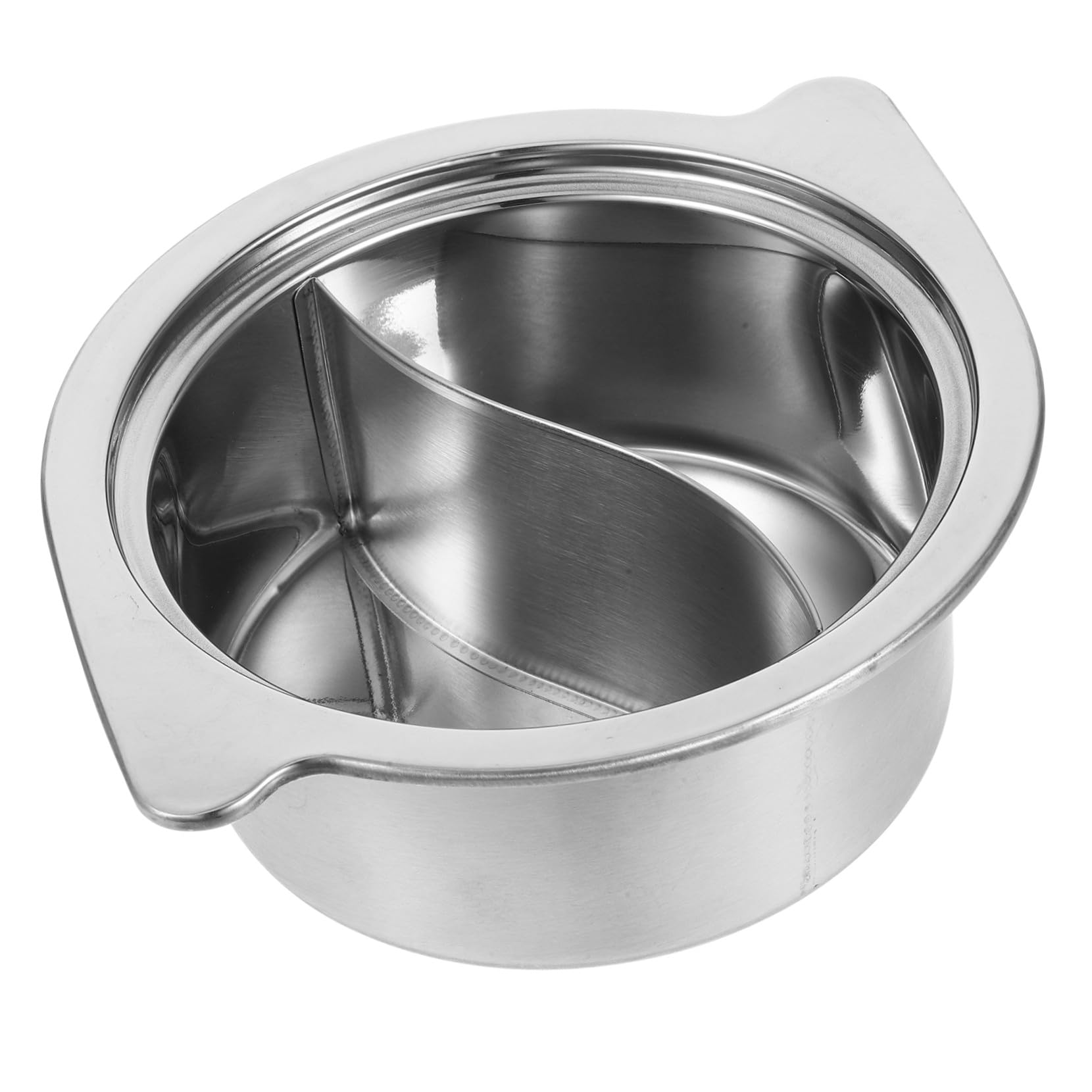 Marmite fondue chinoise en acier inoxydable robuste et sa casserole argentée anti-brûlure