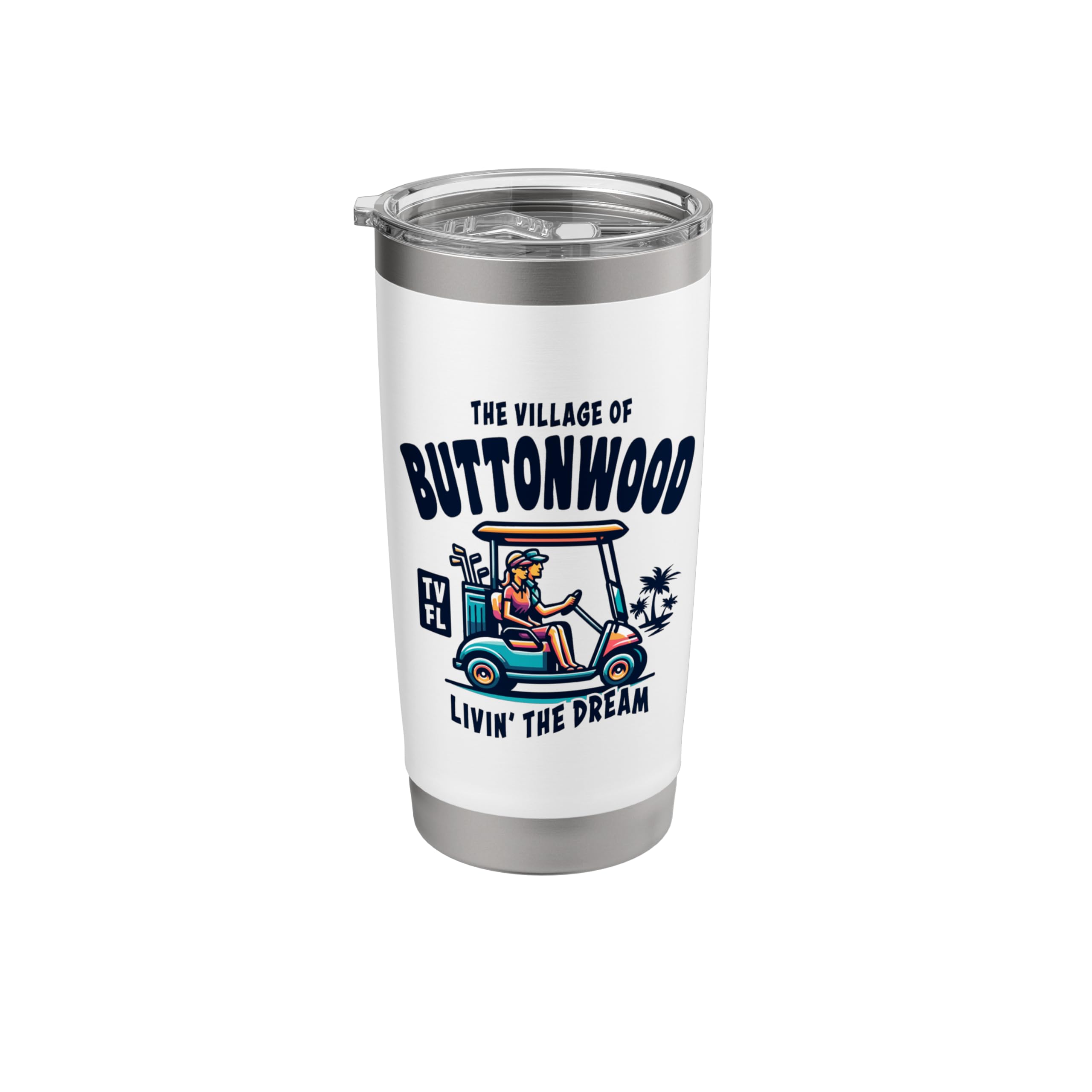 The Village of Buttonwood Golf Cart Design Stainless Steel Insulated Tumbler