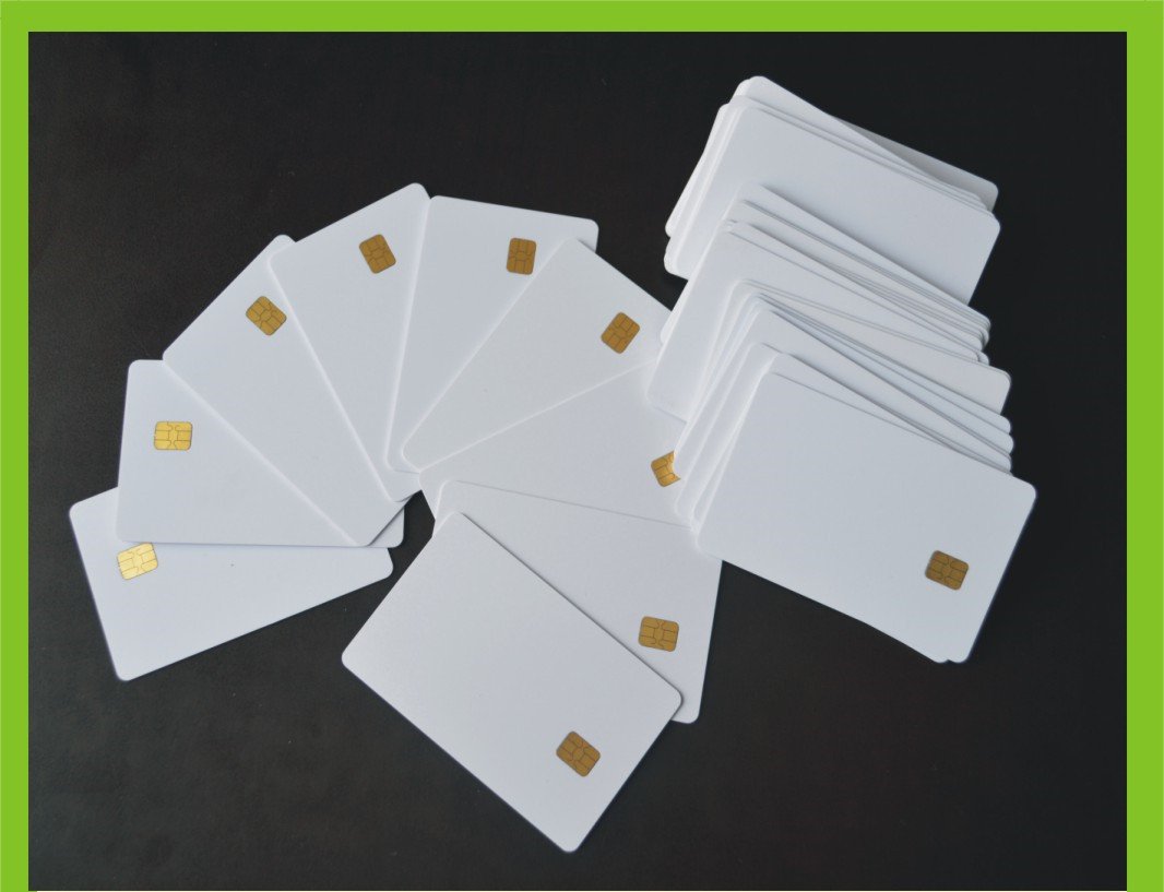 KingGo Lot de 100 cartes à puce SLE4442 en PVC blanc sans impression