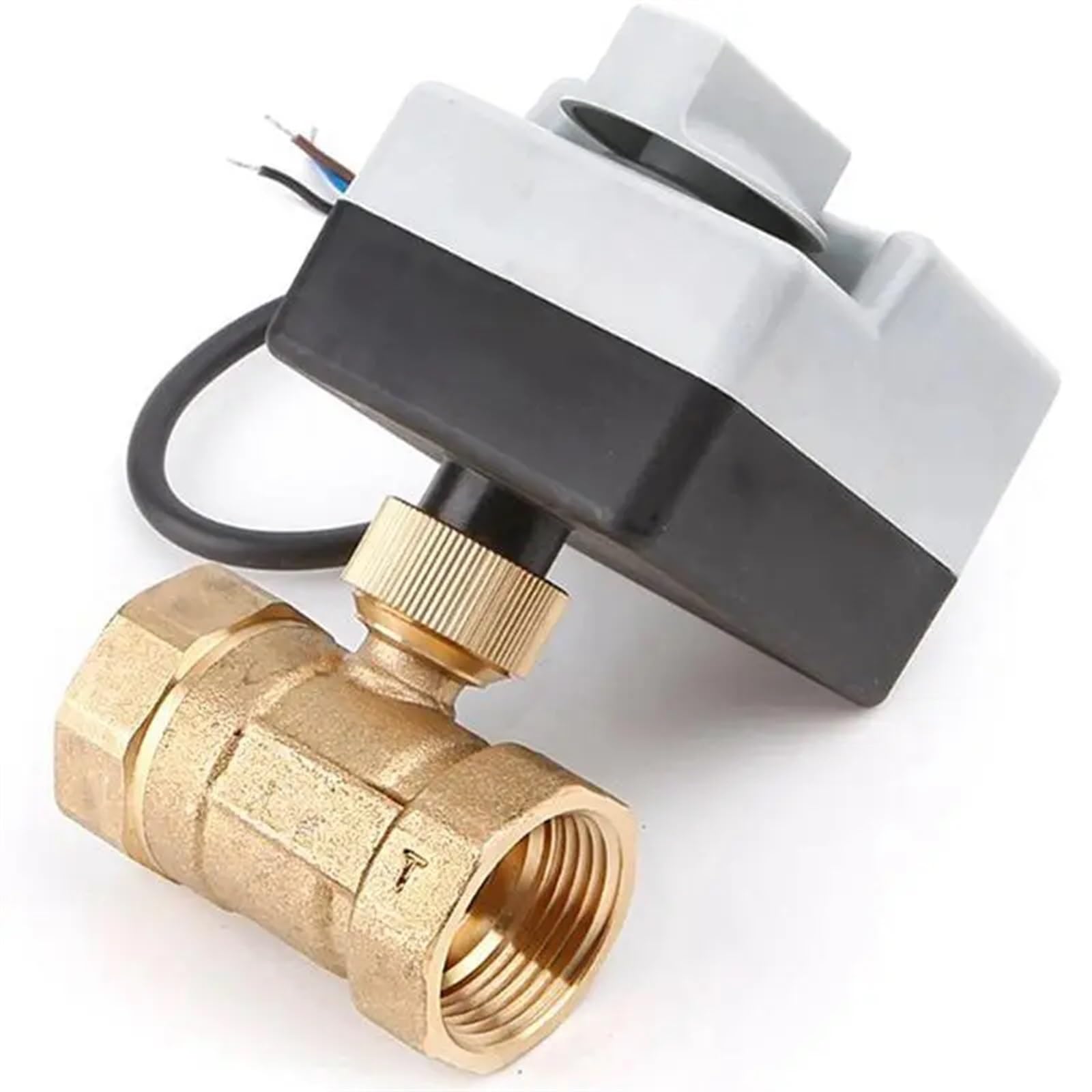 Elektryczny siłownik 1/2" do 2" z ręcznym sterowaniem, 2-drożny 3-drożny zawór kulowy z mosiądzu do wody/oleju/powietrza, zamiennik zaworu elektromagnetycznego (AC220V-3 Way, DN25)