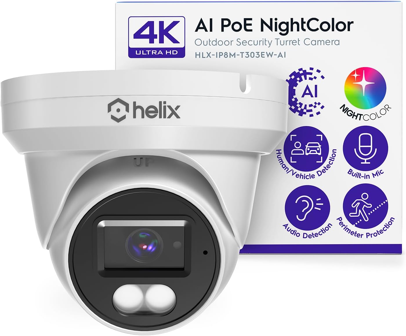 Helix 4K/8-MP Security AI IP PoE...