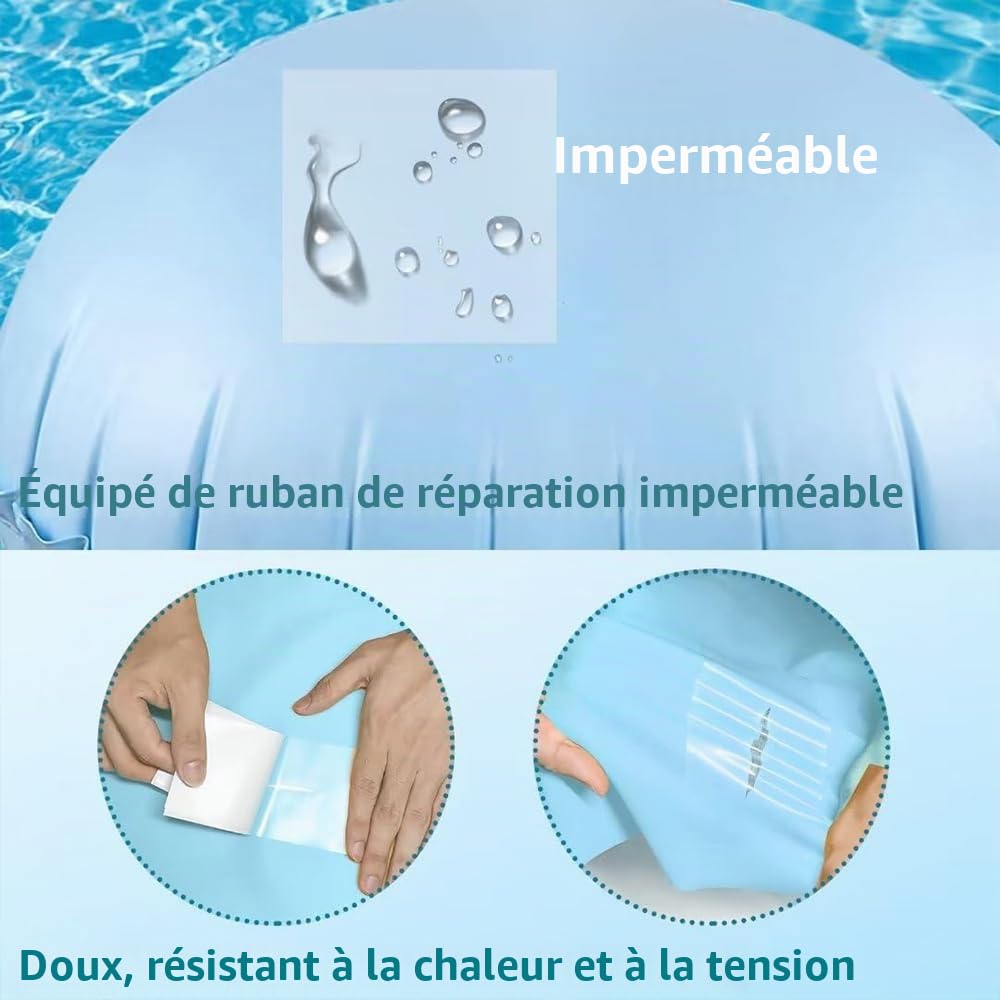 Coussin Gonflable Piscine Rond,Coussin Piscine,Flotteur Hivernage Piscine 120x 120 CM,Pool Pillow,Dome Piscine Hors Sol avec 15M Corde D'équilibre,pour Les Bache Sol Piscine,Spas,Fontaine